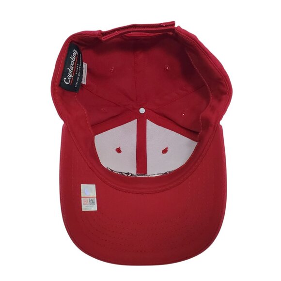 Arkansas Razorbacks Mascot Running Hog Logo Red Adjustable Hat Cap Embroidered - Picture 9 of 12